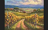 Vineyard Canvas Paintings - Vineyard Hill I